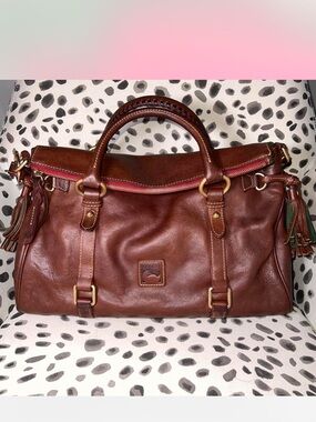 Dooney & Bourke Chestnut Brown Leather Weekender Bag